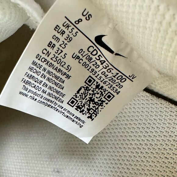 Nike Women’s Court Vision Mid Triple White Sneakers Sz 8 - Picture 14 of 16